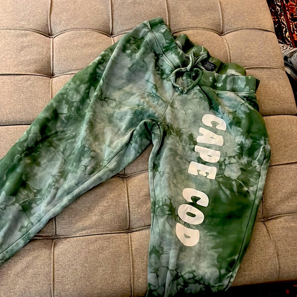 Charles River Apparel Women’s Size XL Green White Tie Dye Cape Cod Sweatpants